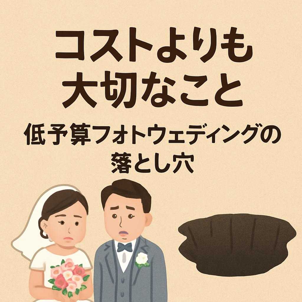 コストよりも大切なこと：低予算フォトウェディングの落とし穴