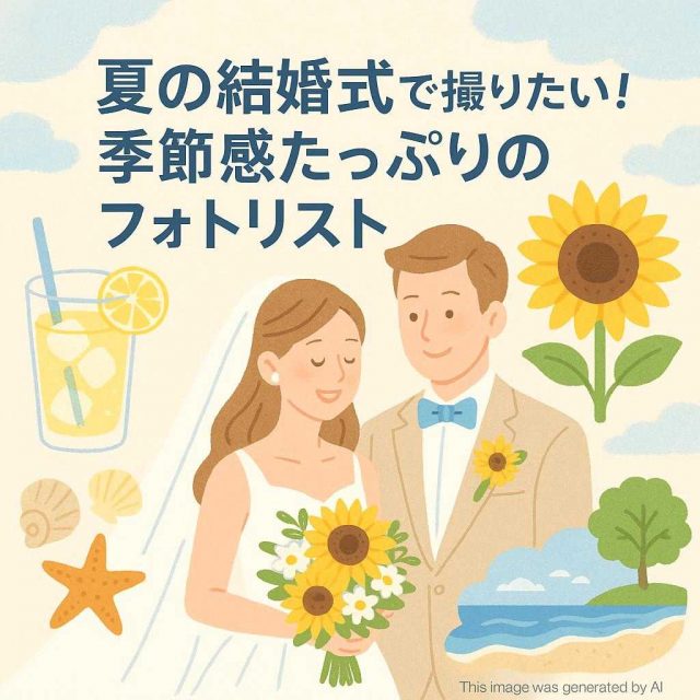 夏の結婚式で撮りたい！季節感たっぷりのフォトリスト