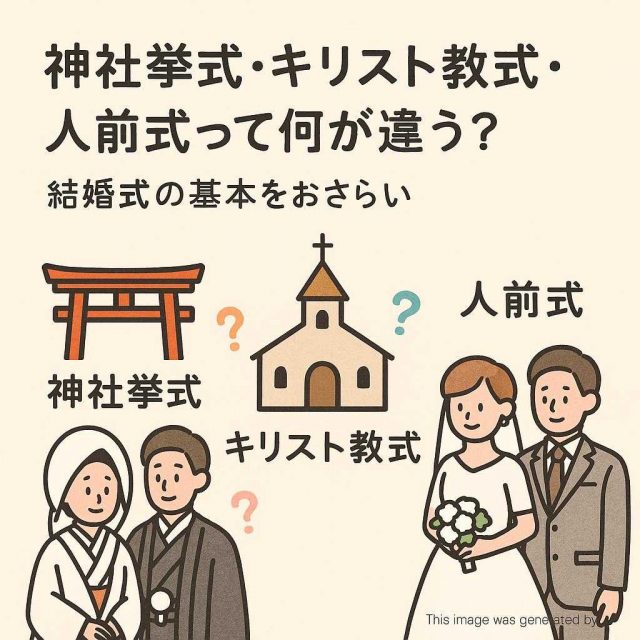 神社挙式・キリスト教式・人前式って何が違う？結婚式の基本をおさらい