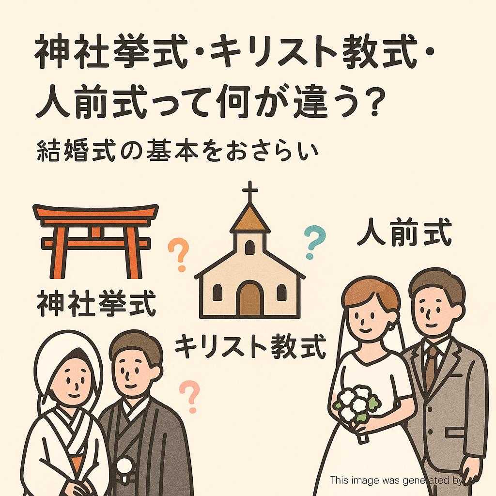神社挙式・キリスト教式・人前式って何が違う？結婚式の基本をおさらい