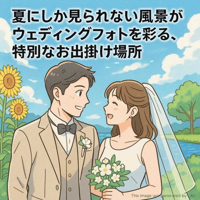 夏にしか見られない風景がウェディングフォトを彩る、特別なお出掛け場所