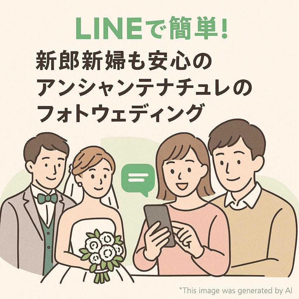 LINEで簡単！新郎新婦も安心のアンシャンテナチュレのフォトウェディング
