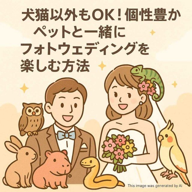 犬猫以外もOK！個性豊かなペットと一緒にフォトウェディングを楽しむ方法