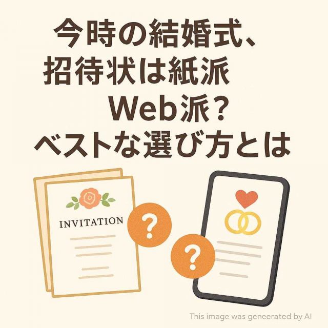 今時の結婚式、招待状は紙派？Web派？ベストな選び方とは