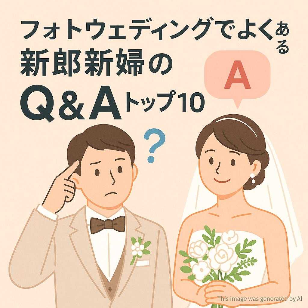 フォトウェディングでよくある新郎新婦のQ&Aトップ10