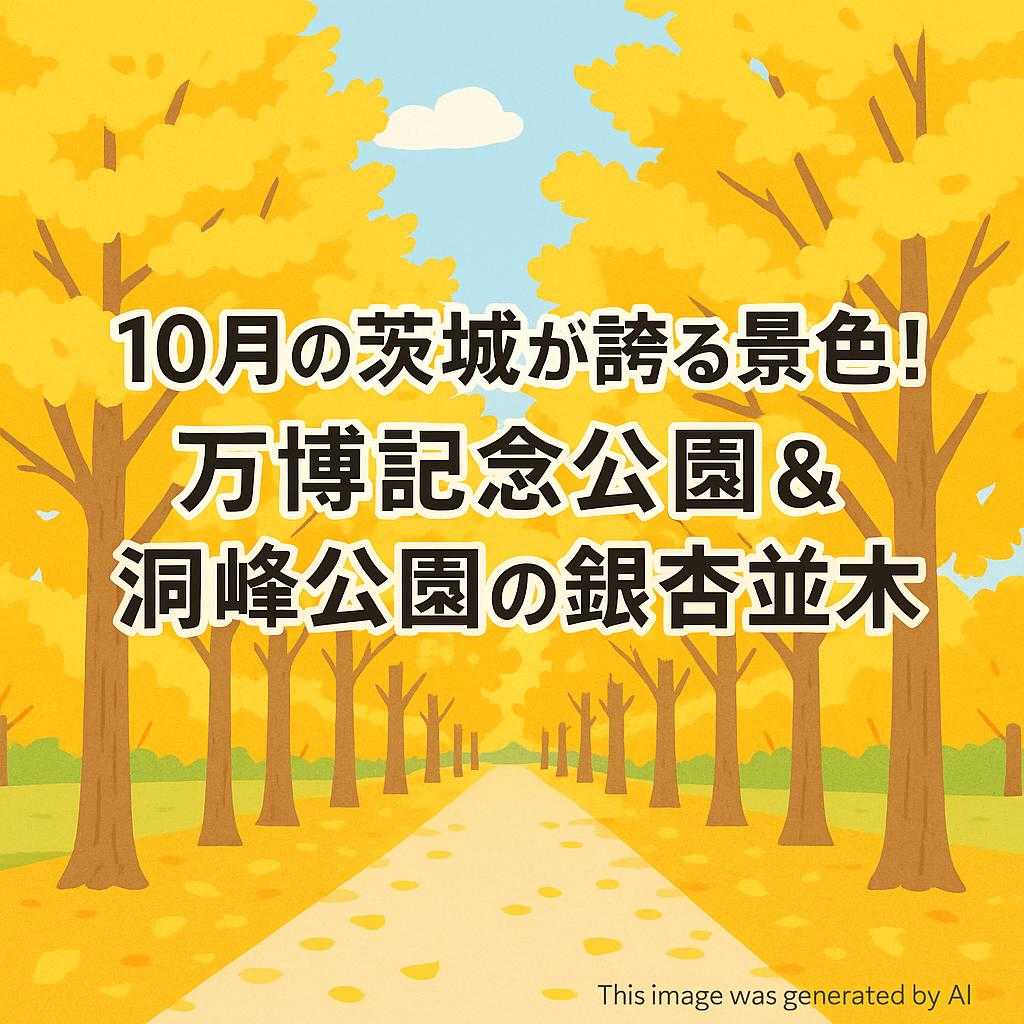 10月の茨城が誇る景色！万博記念公園＆洞峰公園の銀杏並木