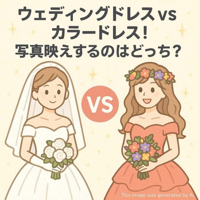 ウェディングドレスvsカラードレス！写真映えするのはどっち？