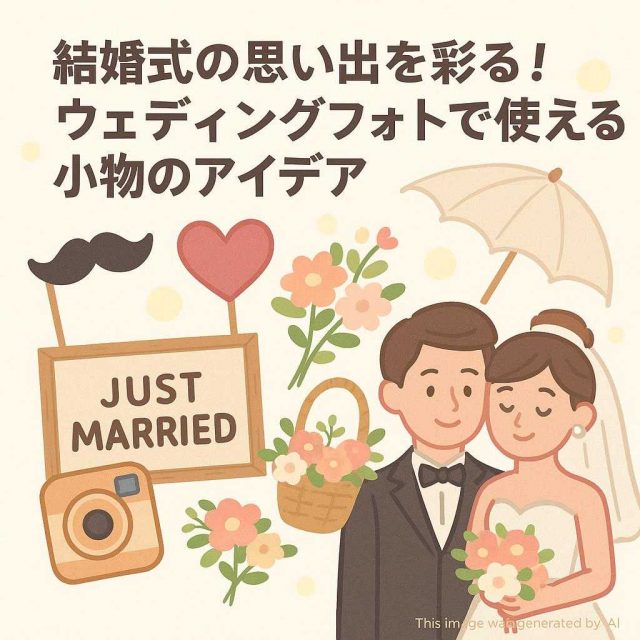 結婚式の思い出を彩る！ウェディングフォトで使える小物のアイデア