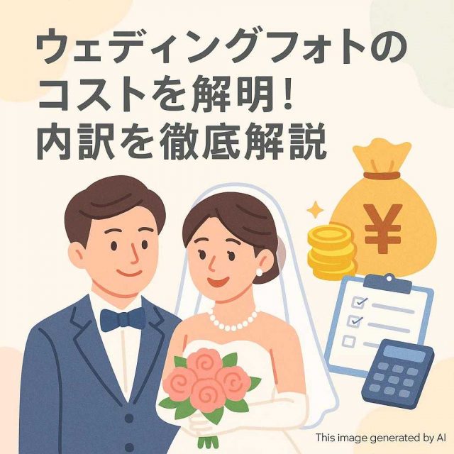 ウェディングフォトのコストを解明！内訳を徹底解説