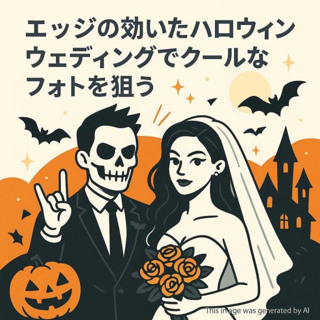 エッジの効いたハロウィンウェディングでクールなフォトを狙う