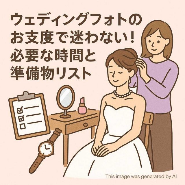 ウェディングフォトのお支度で迷わない！必要な時間と準備物リスト