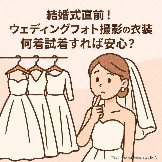 結婚式直前！ウェディングフォト撮影の衣装は何着試着すれば安心？