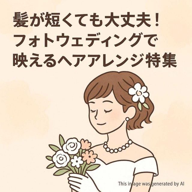 髪が短くても大丈夫！フォトウェディングで映えるヘアアレンジ特集
