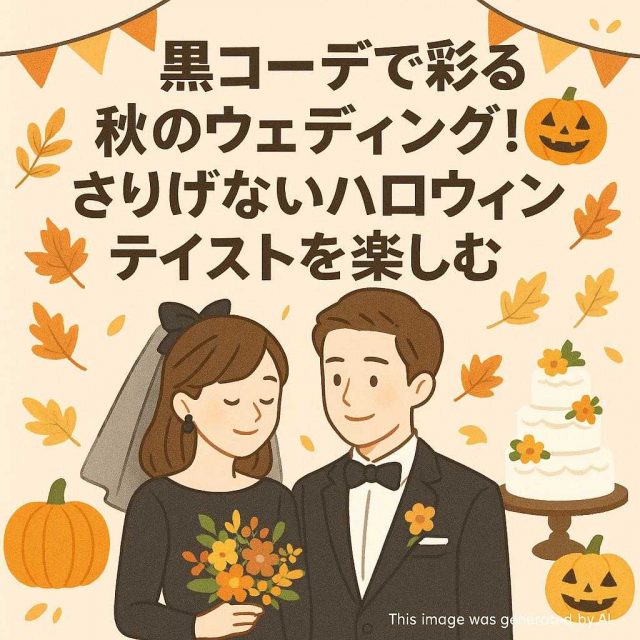 黒コーデで彩る秋のウェディング！さりげないハロウィンテイストを楽しむ
