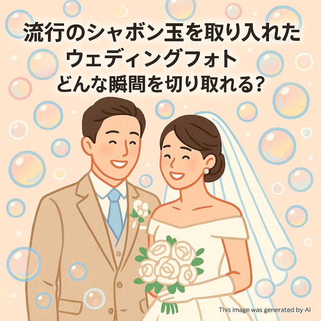 流行のシャボン玉を取り入れたウェディングフォト・どんな瞬間を切り取れる?