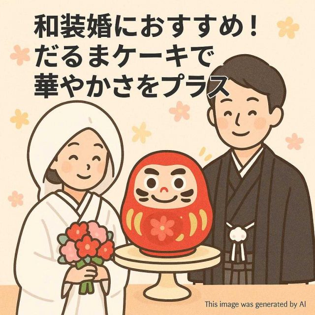 和装婚におすすめ！だるまケーキで華やかさをプラス