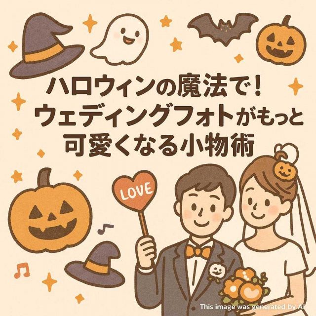 ハロウィンの魔法で！ウェディングフォトがもっと可愛くなる小物術