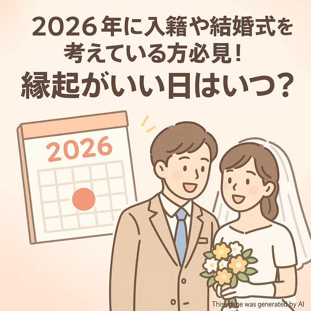 2026年に入籍や結婚式を考えている方必見！縁起がいい日はいつ？