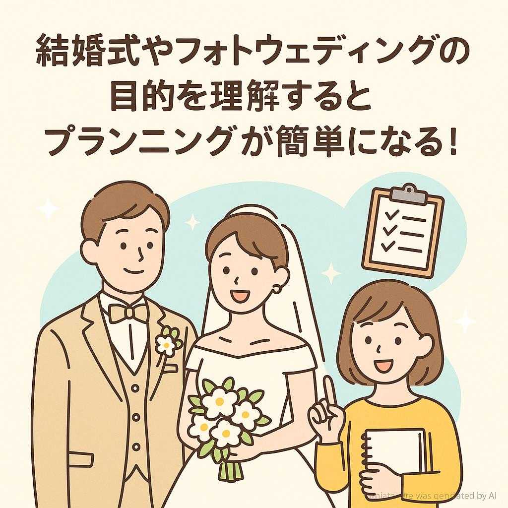 結婚式やフォトウェディングの目的を理解するとプランニングが簡単になる！