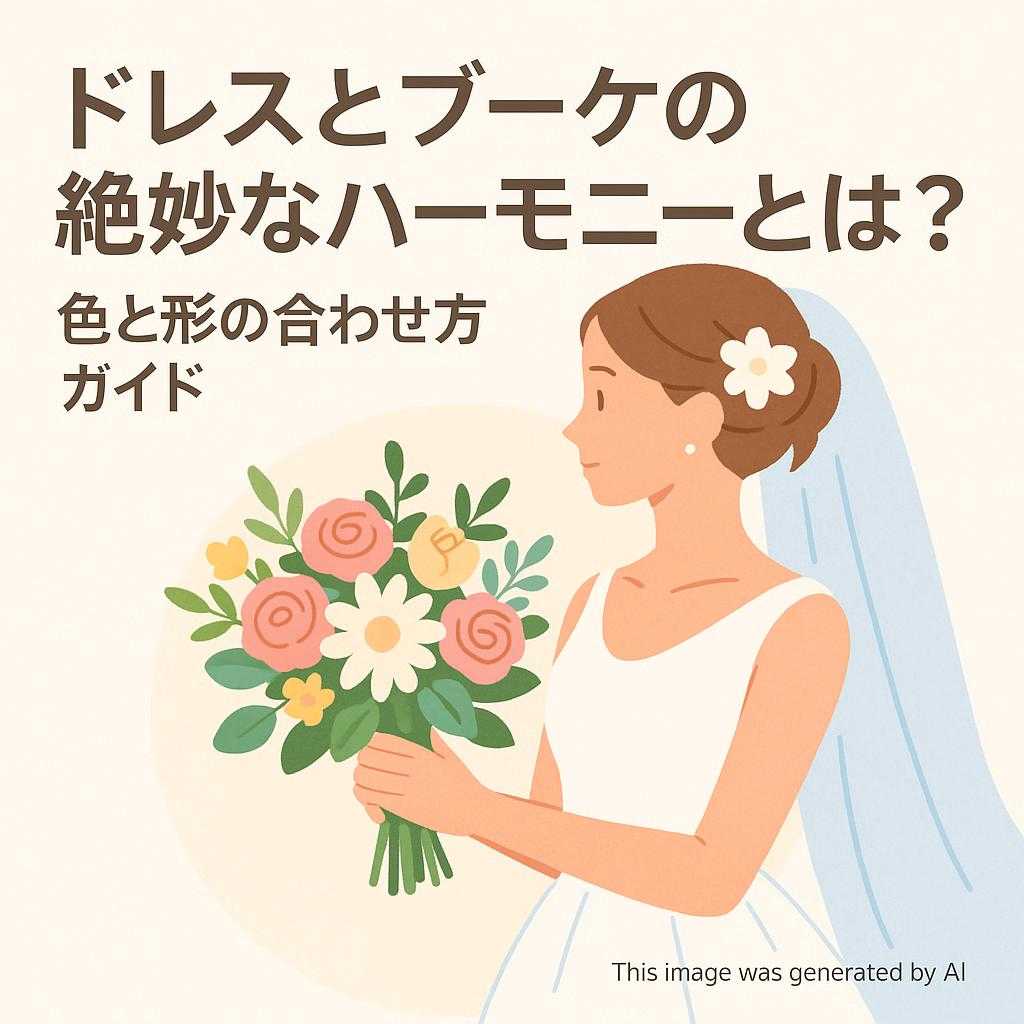 ドレスとブーケの絶妙なハーモニーとは？色と形の合わせ方ガイド