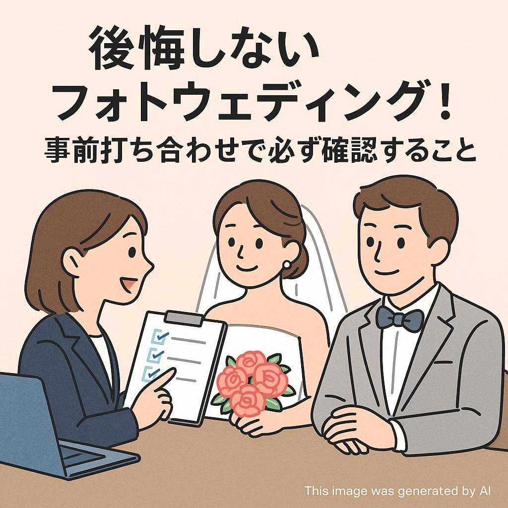 後悔しないフォトウェディング！事前打ち合わせで必ず確認すること