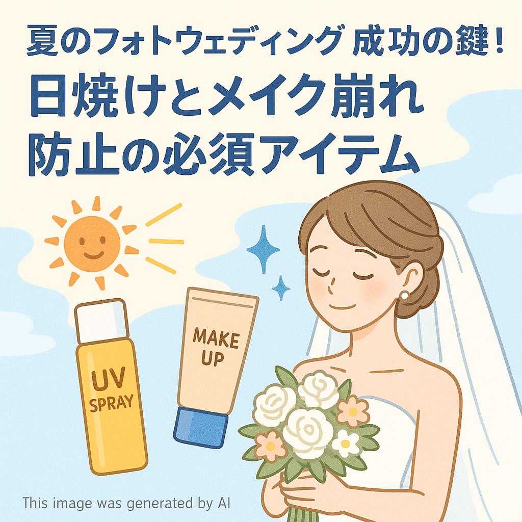 夏のフォトウェディング成功の鍵!日焼けとメイク崩れ防止の必須アイテム