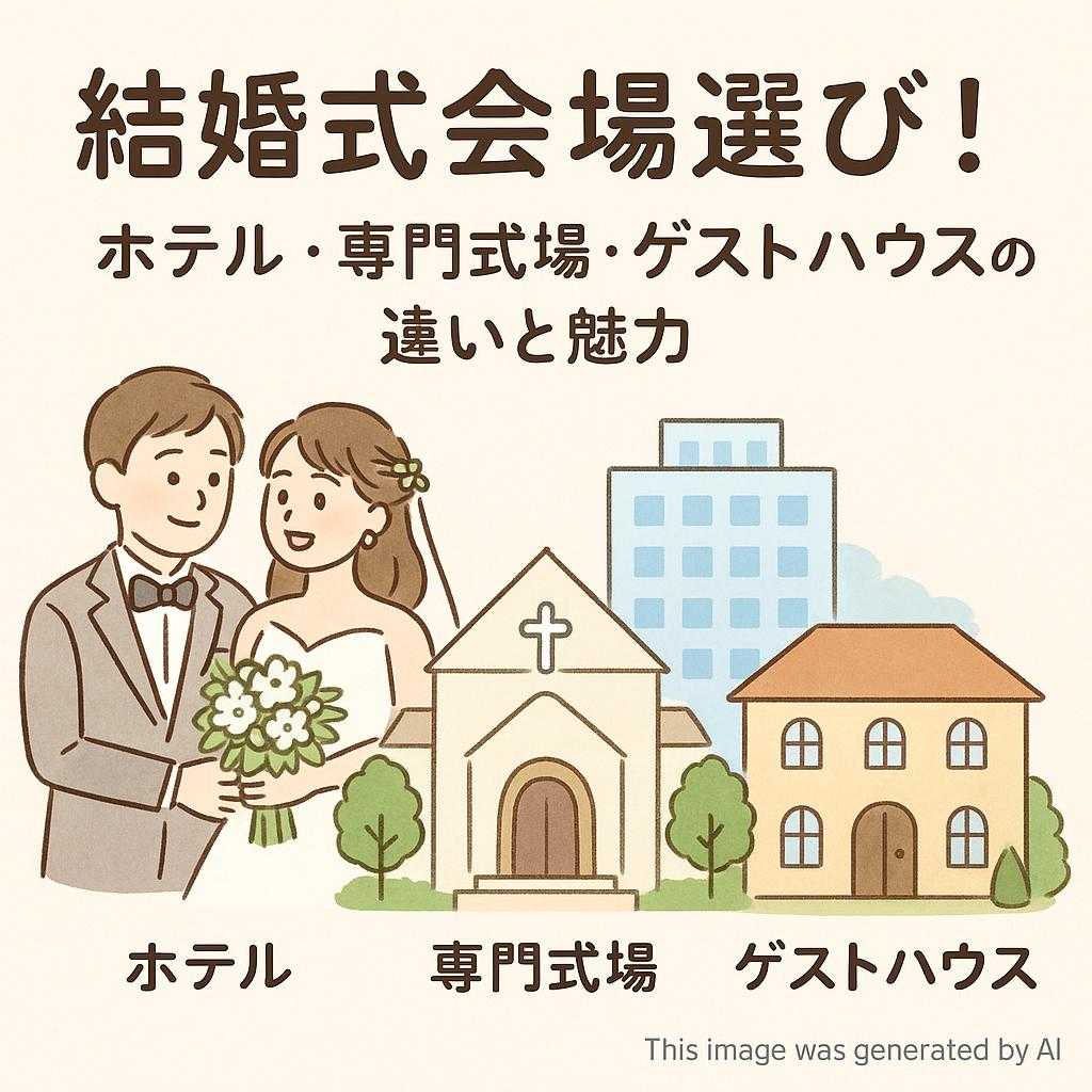 結婚式会場選び!ホテル・専門式場・ゲストハウスの違いと魅力