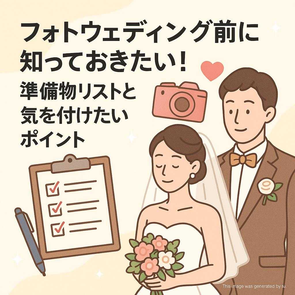 フォトウェディング前に知っておきたい！準備物リストと気を付けたいポイント