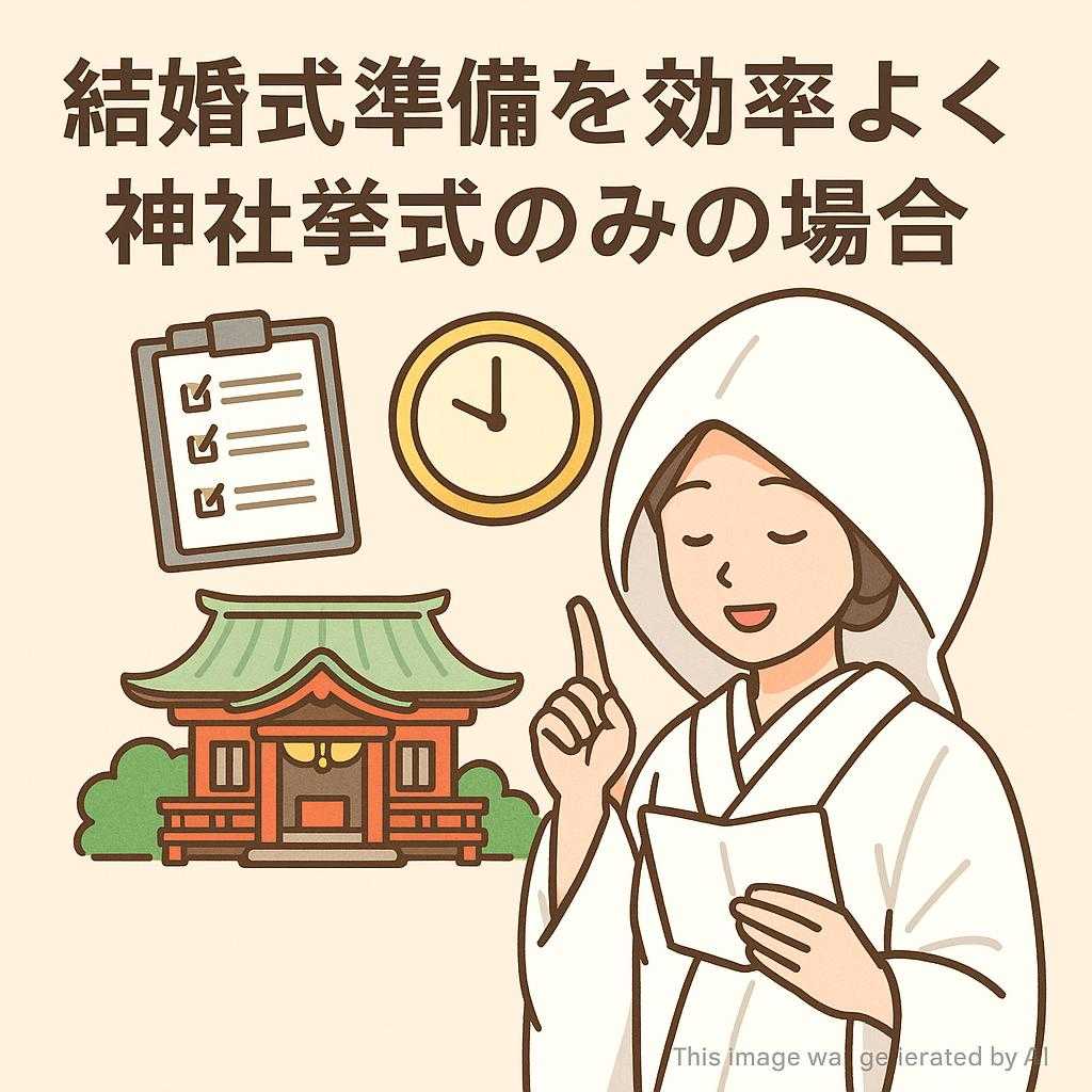 結婚式準備を効率よく 神社挙式のみの場合