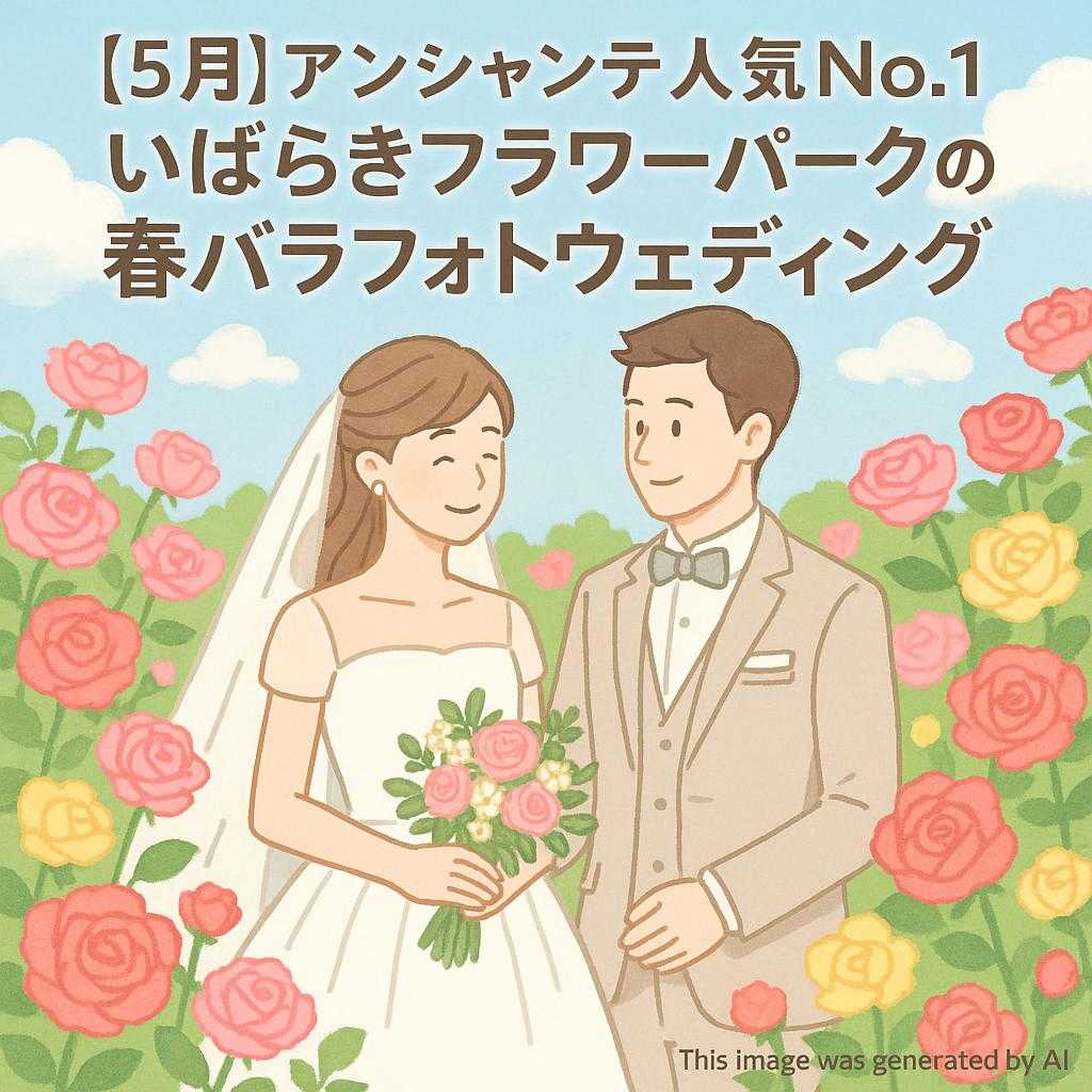 【5月】アンシャンテ人気No.1 いばらきフラワーパークの春バラフォトウェディング