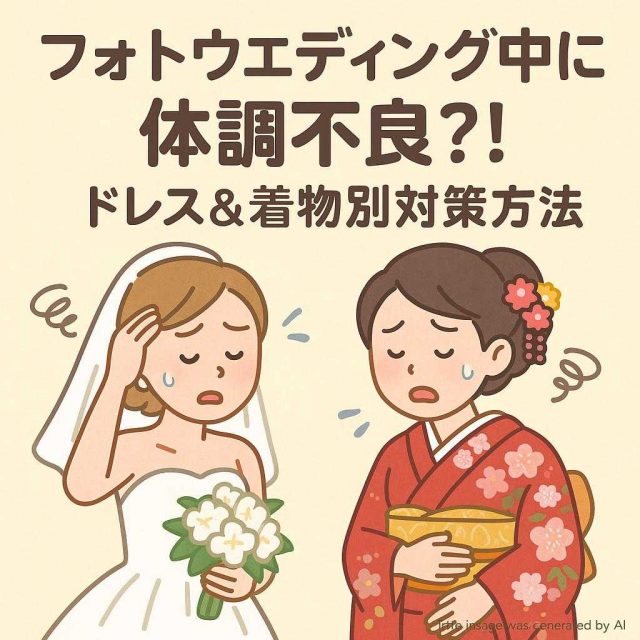 フォトウェディング中に体調不良？！ドレス＆着物別対策方法