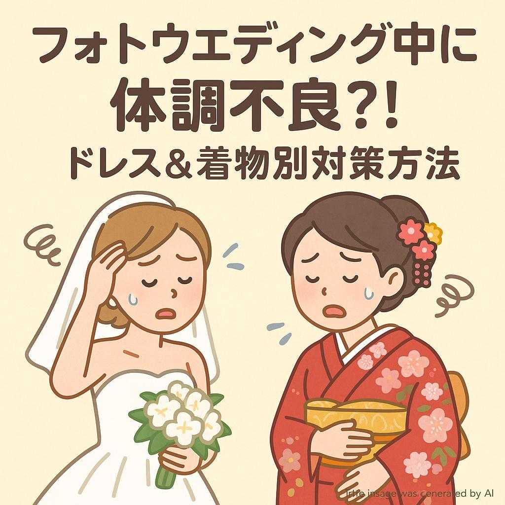 フォトウェディング中に体調不良?!ドレス&着物別対策方法