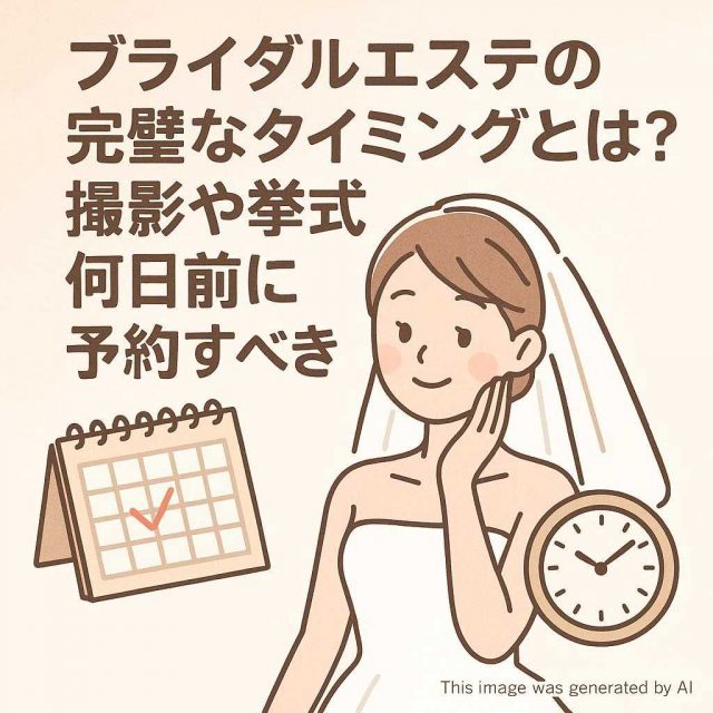 ブライダルエステの完璧なタイミングとは？撮影や挙式何日前に予約すべきか