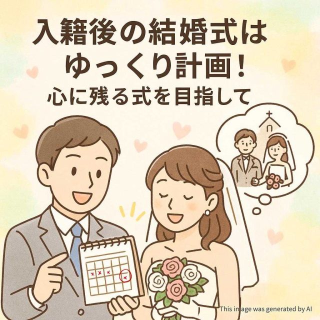 入籍後の結婚式はゆっくり計画！心に残る式を目指して