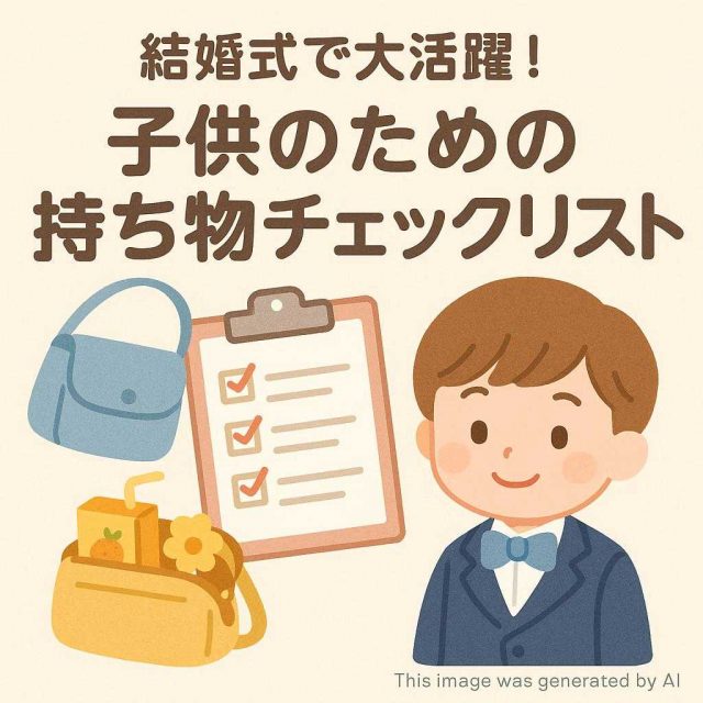 結婚式で大活躍！子供のための持ち物チェックリスト
