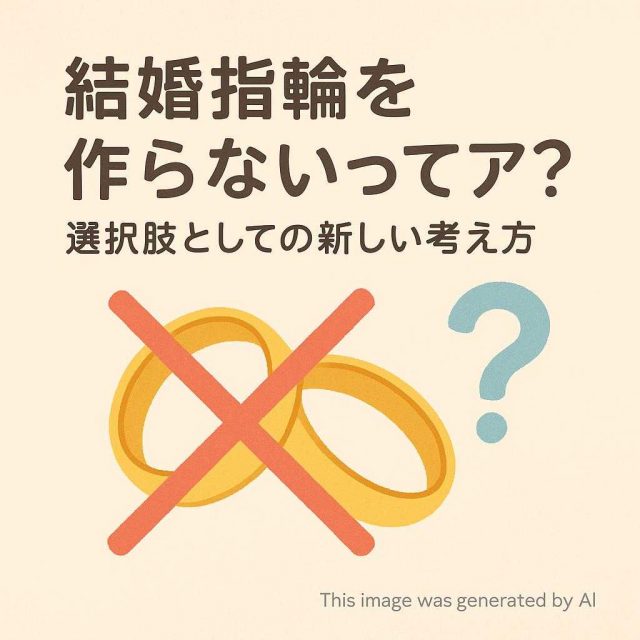 結婚指輪を作らないってアリ？選択肢としての新しい考え方