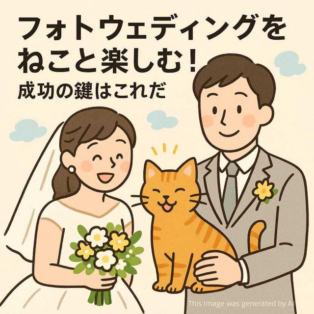 フォトウェディングをねこと楽しむ！成功の鍵はこれだ
