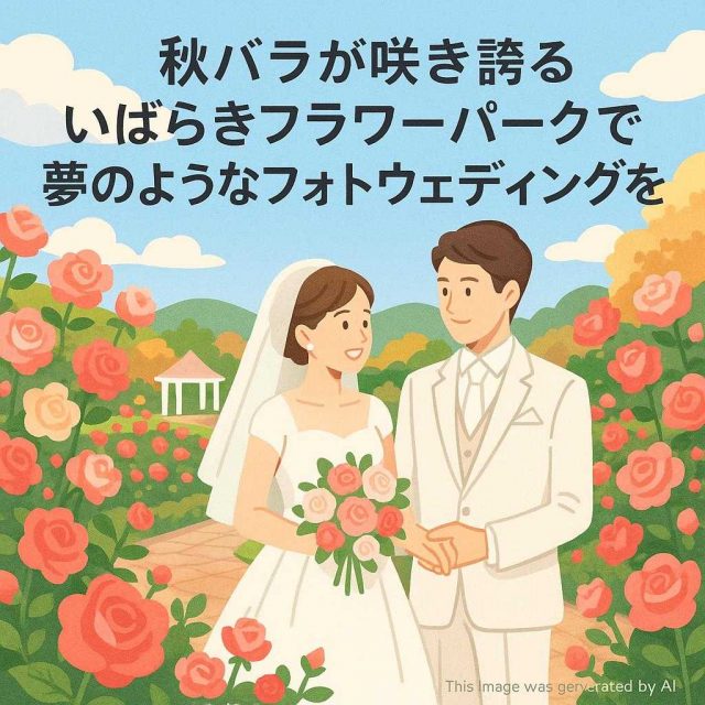 秋バラが咲き誇るいばらきフラワーパークで夢のようなフォトウェディングを