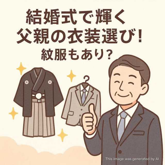 結婚式で輝く父親の衣装選び！紋服もあり？